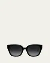Dior 54mm Gradient Butterfly Sunglasses In Shiny Black Smoke