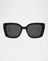 Dior 30montaigne S13i Sunglasses In Shiny Black Smoke