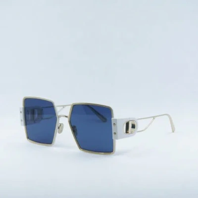 Pre-owned Dior 30montaigne S4u B6b0 White/gold/blue 57-17-130 Sunglasses