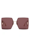 Dior 30montaigne S7u 64mm Oversize Square Sunglasses In Shiny Gold / Bordeaux