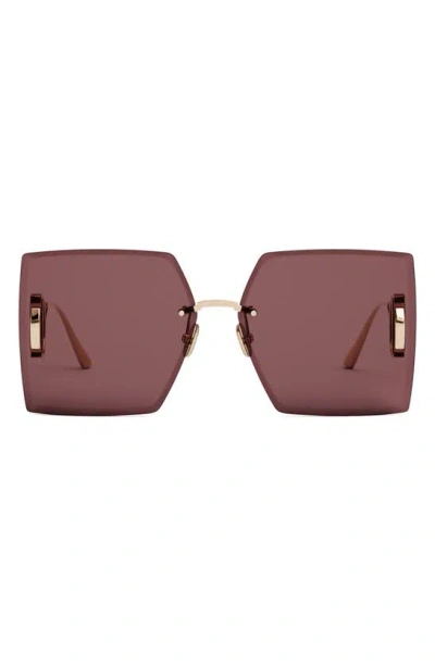 Dior 30montaigne S7u 64mm Oversize Square Sunglasses In Shiny Gold / Bordeaux