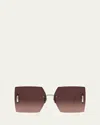 Dior 30montaigne S7u 64mm Oversize Gradient Geometric Sunglasses In Metallic