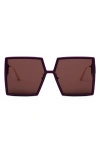 Dior 30montaigne Su 58mm Square Sunglasses In Shiny Bordeaux / Bordeaux