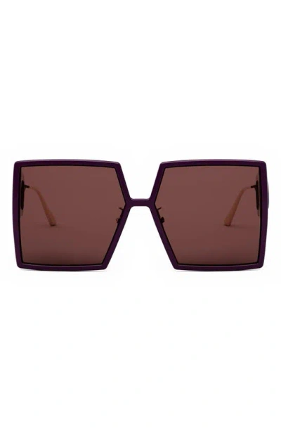 Dior 30montaigne Su 58mm Square Sunglasses In Shiny Bordeaux / Bordeaux