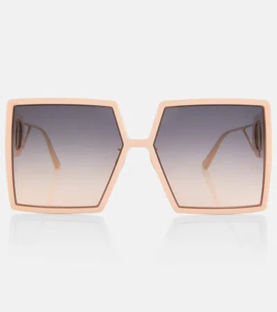 Dior 30montaigne Su Square Sunglasses In Shiny Pink Gradie