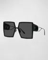 Dior Oversized Square Injection Plastic Sunglasses In Black / Smoke
