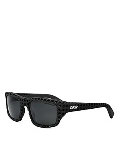 Dior 3d S1i Polarized Square Sunglasses, 57mm In Black/gray Polarized Solid