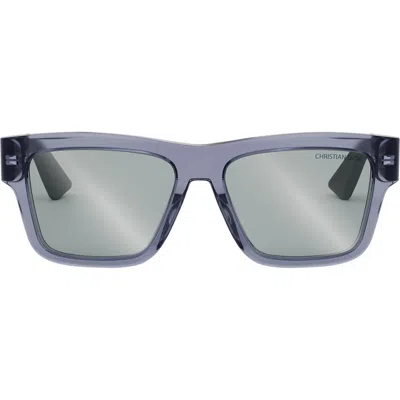 Dior 3d S2i 56mm Mirrored Rectangular Sunglasses In Gray/gray Mirrored Solid