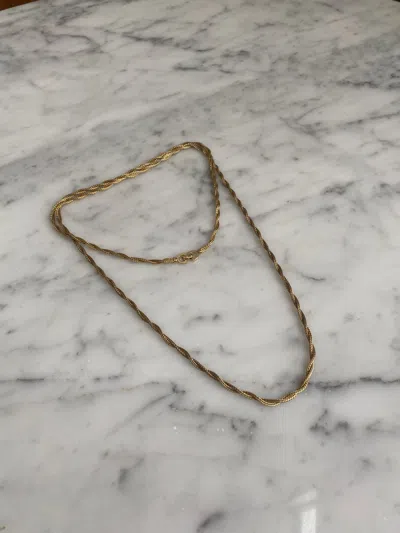 Pre-owned Dior 40” Gold Rope Twist Necklace