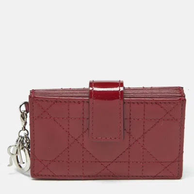 Pre-owned Dior 5 Gusset Card Holder In Red