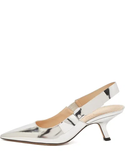 Pre-owned Dior 65mm Slingback Pumps In Silver