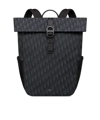 Dior 8 Roll-top Backpack In Black