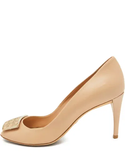Pre-owned Dior 85mm Cannage-plaque Pumps