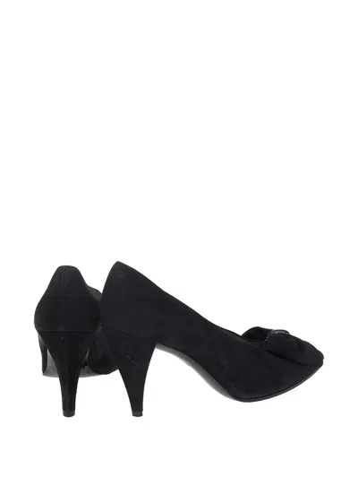 Pre-owned Dior 85mm Suede Heeled Sandals In Black