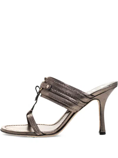 Pre-owned Dior 90mm Patent Leather T-strap Sandals