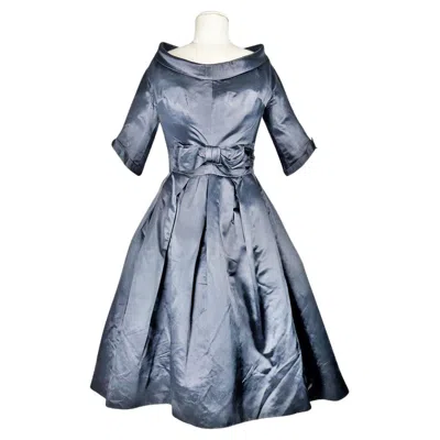 Pre-owned Dior A Black Silk Cocktail Gown By Christian  Hc - Fuseau Line, A/w 1957