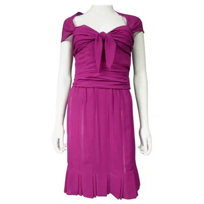 Pre-owned Dior A Christian /gianfranco Ferré Couture Pink Chiffon Dress Circa 1990