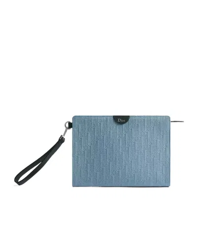 Dior A5 Triangle Pouch In Blue