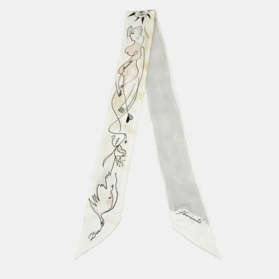 Pre-owned Dior Abc Cream F Féminité Silk Mitzah Scarf