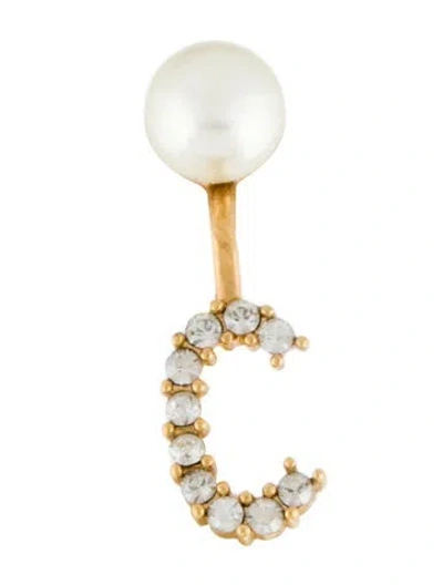 Pre-owned Dior Abc Tribales Single Earring In White