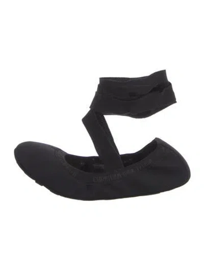 Pre-owned Dior Academy Balletflats Mules In Black