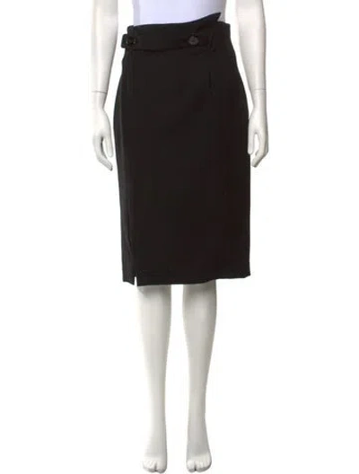 Pre-owned Dior Acetate Midi Length Skirt In Black