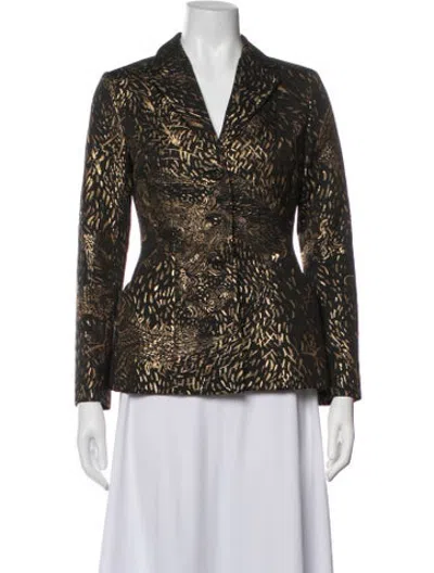 Pre-owned Dior Acetate Patterned Blazer In Black/gold