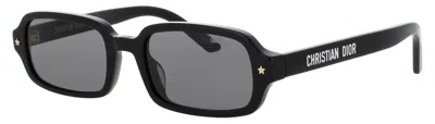 Dior Acetate Sunglasses Cd40205i 52-19-140 With Case In 01a - Shiny Black / Smoke