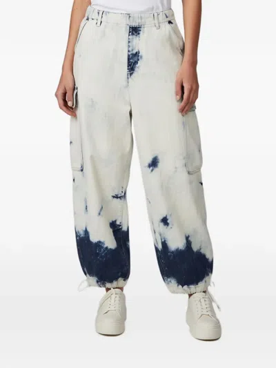 Pre-owned Dior Acid-wash Cargo Pants In White