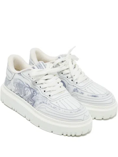 Pre-owned Dior Addict Lace-up Platform Sneakers In White