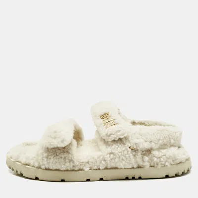 Pre-owned Dior Addict Slingback Sandals Size 40 In White