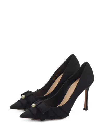 Pre-owned Dior Aable Bow Pumps In Black