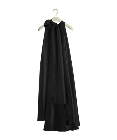 Dior A-line Dress With Bow Collar In Black