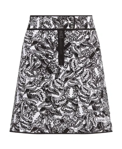 Dior Allover Butterfly Miniature Skirt In Black