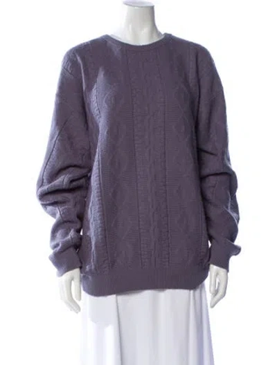 Pre-owned Dior Alpaca Crew Neck Sweater In Blue
