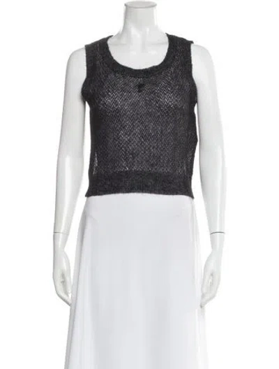 Pre-owned Dior Alpaca Crew Neck Top In Gray