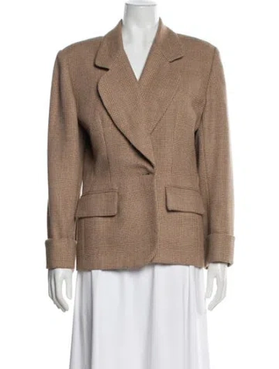 Pre-owned Dior Alpaca Plaid Print Blazer In Neutral