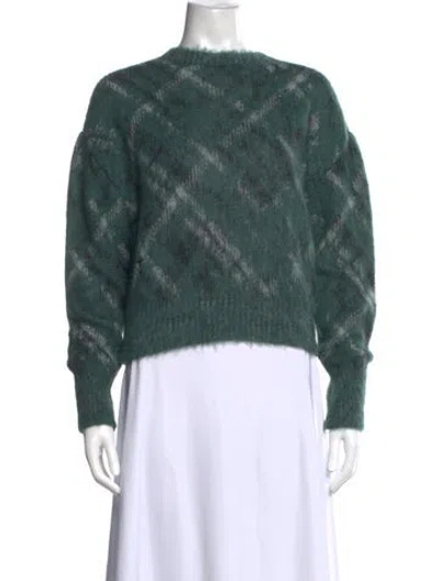 Pre-owned Dior Alpaca Plaid Print Sweater In Green