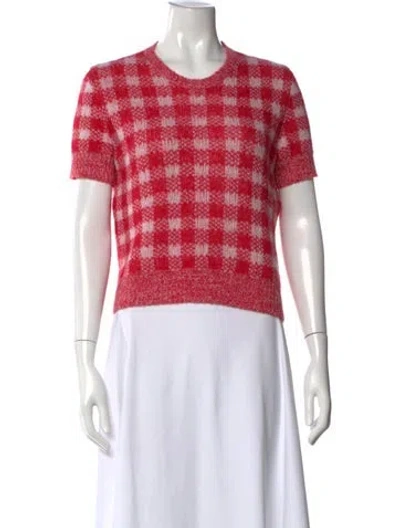 Pre-owned Dior Alpaca Plaid Print Sweater In Red