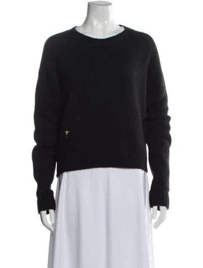 Pre-owned Dior Alpaca Scoop Neck Sweater In Black