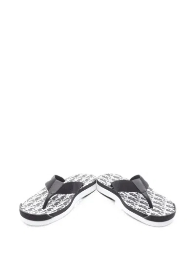 Pre-owned Dior Alpha Oblique Thong Sandals In Black