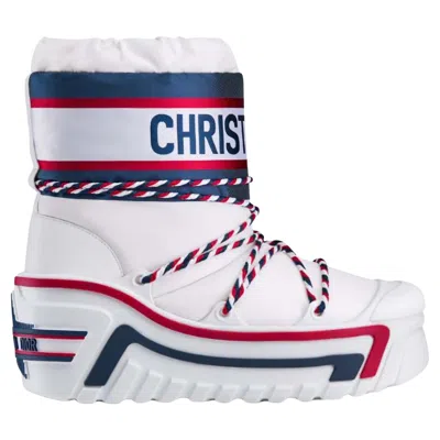 Pre-owned Dior Alps Après-ski Ankle Boot Snow Boots White / Navy / Red 39-40