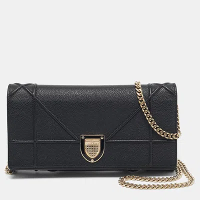 Pre-owned Dior Ama Chain Clutch In Black