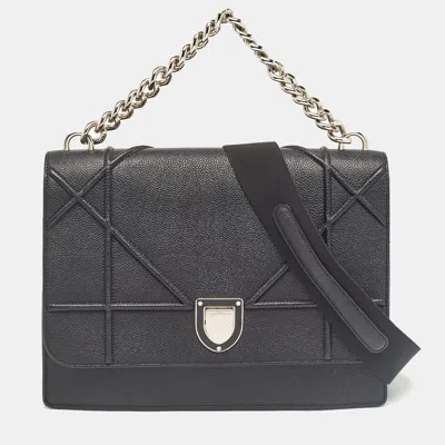 Pre-owned Dior Ama Chain Link Top Handle Bag In Black