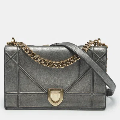 Pre-owned Dior Ama Flap Bag In Gray