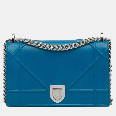 Pre-owned Dior Ama Flap In Blue