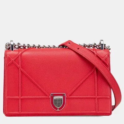 Pre-owned Dior Ama Flap In Red