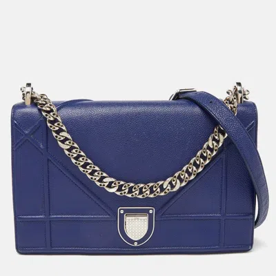 Pre-owned Dior Ama Flap Shoulder Bag In Blue