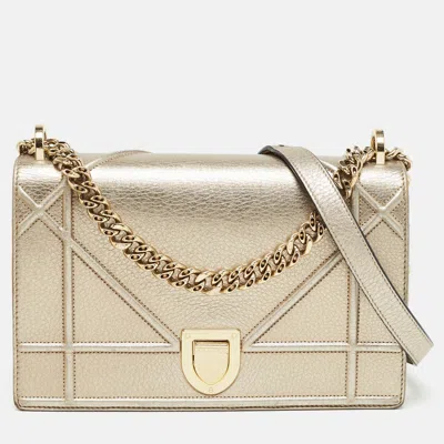 Pre-owned Dior Ama Flap Shoulder Bag In Gold