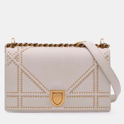 Pre-owned Dior Ama Flap In White